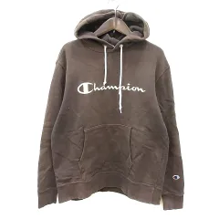 チャンピオン CHAMPION パーカー プルオーバー 刺繍 長袖 スウェット地 M 茶 ブラウン /MN