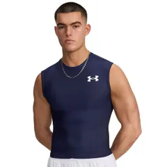 アンダーアーマー メンズ トップス シャツ ノースリーブ Under Armour Mens HeatGear OG Sleeveless Compression Shirt Midnight NavyWhite ホワイト