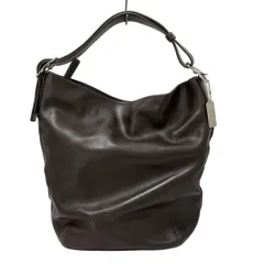 COACH(コーチ) ショルダーバッグ美品  ダッフルサックショルダー 9151 ダークブラウン レザー