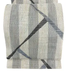 名古屋帯 秀品 夏帯 八寸名古屋帯 トンネル仕立て 縞 幾何学模様 クリーム 正絹 【中古】