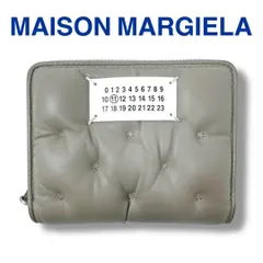 メゾンマルジェラ MAISON MARGIELA 2つ折り財布 SA1UI0032 グラムスラム エンブロイダリー ウォレット スモール グレージュ レザー ユニセックス ブランド 美品