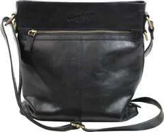 ローリングス メンズ バッグ レザー Rawlings Large Leather Crossbody Bag Black ブラックのサムネイル