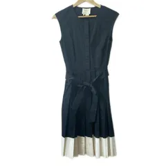 Kate spade(ケイトスペード) ワンピース サイズ2 S レディース - ダークネイビー×白 クルーネック/半袖/ひざ丈/ベルト付き