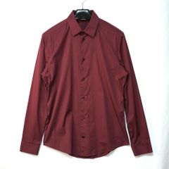 GUCCI 長袖 ドレスシャツ ボルドー ワインレッド ミリタリー 肩章 