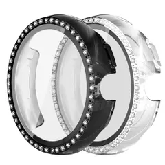新品 GYOKUYU「2色セット」コンパチブルGoogle Pixel Watch 3 45mm ラインストーン付き 保護カバー +ガラスフィルム 一体型ケース グーグル ピクセルウォッチ3 ケース かわいい レディース 可愛い ガラス素材 PC素材 飛散防止