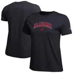 チャンピオン レディース トップス Tシャツ ロゴ Womens Champion Black Alabama Crimson Tide Arched Over Logo TShirt Ala Black ブラック