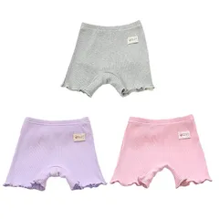 【新品】 [ミラシック] キッズオーバーパンツ 3枚セット 女の子 一分丈 スパッツ リブ フリル 伸縮性 インナー ジュニア 透け防止 締め付けない レギンス ペチコート ルームウェア ハーフ みせぱん 小学生 春 夏 冷え対策 綿