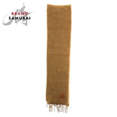 美品 LOEWE ロエベ アナグラム ロゴ ベージュ キャラメル ウール/モヘア A-28003861 マフラー スカーフ 男女兼用 レディース 506831【中古】