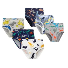 【新品】 [Lakumai] キッズ パンツ 6枚セット 綿100% 通気 柔らかい 男児ショーツ 男の子パンツ 下着 キッズ ボクサーショーツ 小学生 短パン 子供服 ボーイズ 子供 パンツ 前開き 通気性 柔らかい 抗菌防臭 保育園用 下着(130, 恐竜