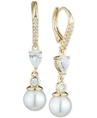 アンクライン レディース アクセサリー ピアス・イヤリング Anne Klein Imitation Pearl and Crystal Drop Earrings Gold ゴールドのサムネイル