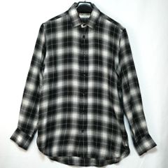 サンローランパリ 16AW オンブレチェックシャツ XS ジャケットコート 
