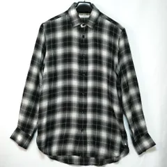 SAINT LAURENT PARIS サンローラン パリ オンブレ チェック シャツ キュプラ ウール ナイロン ブラック 37サイズ 14.5 376916 Y730Jのサムネイル