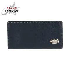 美品 FENDI フェンディ セレリア ブラック 黒 シルバー金具 レザー 8M0144 長財布  折財布 ロングウォレット メンズ 601124【中古】