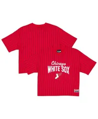 ニューエラ レディース トップス Tシャツ New Era Womens RedBlack Chicago White Sox 2025 City Connect Pinstripe TShirt Red Black ブラック