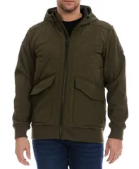 ペリーエリス メンズ アウター ジャケット・ブルゾン キルティング Perry Ellis Mens Diamond Quilted Hooded Softshell Bomber Jacket Olのサムネイル