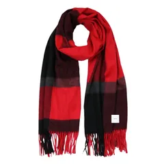 [matti totti] レッド×ブラック カシミヤ ストール カシミア ストール 大判 厚手 レディース チェック柄 チェック 100 女性 ロング リバーシブル カシミヤストール カシミアストール ギフト プレゼント B0014B-12 1