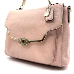 COACH y2k Madhison Sadie Flap Satchel shoulderbag コーチ マディソンセイディーフラップサッチェルショルダーバッグ シボ革 ストラップ付き ライトピンク
