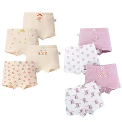 【新品】 [Hapipana] 女の子 ボクサーショーツ 8点セット 女児 キッズ ショーツ 下着 綿 レース 通気 パンツ 子供服 短パン ガールズ ジュニア 幼児 小学生 弾力性 ライクラ 100 110 120 130 140 150 (キリンと花, 1