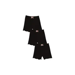 【新品】 [AFROMARKET] オーバーパンツ アンダーパンツ 女児 キッズ インナーパンツ ガールズ 下着のチラ見え防止 3分丈 リボン付き 3枚セット (110サイズ)