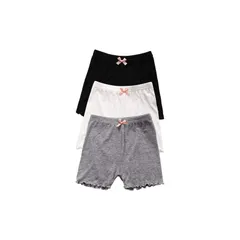 【新品】 [AFROMARKET] オーバーパンツ アンダーパンツ 女児 キッズ インナーパンツ ガールズ 下着のチラ見え防止 3分丈 リボン付き 3枚セット