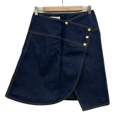 ディオール/クリスチャンディオール 巻きスカート サイズ38 M レディース美品  - 0E12033130 ネイビー×イエロー ひざ丈/デニム