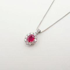 天然ルビー ネックレス 非加熱 ピジョンブラッド 0.609ct 鑑別書 