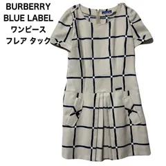 バーバリーブルーレーベル BURBERRY BLUE LABEL 格子柄 ミニワンピース フレア タック 半袖のサムネイル
