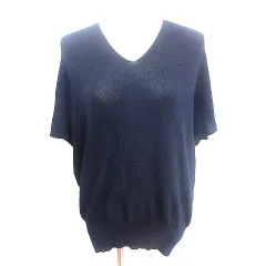 ロペピクニック ROPE Picnic ニット カットソー Vネック ドルマンスリーブ 半袖 38 M 紺 ネイビー /AU