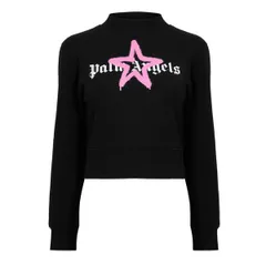 パーム・エンジェルス レディース トップス Tシャツ Palm Angels Womenstar Crew TShirt Black Pink ブラックのサムネイル