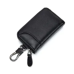 一体型 多機能 カードキー対応 6連 パスケース icカード 家の鍵 かっこいい 車 バイク スマートキー ファスナー カード収納 プレゼント 大容量 2つ外側ポケット 本革 メンズ キーケース