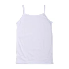 【新品】 [Airin] モダン さらりと速乾！DRY ガールズインナー キャミソール 綿混 2枚組 鹿の子素材 (130cm/140cm/150cm/160cm) ホワイト 572