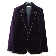 SAINT LAURENT PARIS サンローランパリ FITTED SINGLE BRESTED JACKET ベルベット ピークドラペル パイピングディテール シングル ジャケット パープル 46サイズ 50サイズ 689562 Y580T 新品未使用のサムネイル