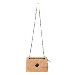 【新品】 ショルダーバッグ レディース 韓国 ライク キルティング シンプル スクエア 小さめ ミニショルダー 合成皮革 ハンドバッグ ミニバッグ(ベージュ) 0