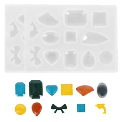 シリコンモールド ソフトシリコンモールド 鏡面宝石型 樹脂 宝石 レジン 再利用可能 イヤリング ネックレス ピアス アクセサリー ハンドメイド 手作り 道具 小さい 1