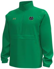 アンダーアーマー メンズ アウター ジャケット・ブルゾン Under Armour Mens Notre Dame Fighting Irish Kelly Green 12Zip Woven Anorak Jacket NoColor グリーン