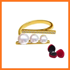 【新品】 C-Girls真珠屋 アクセサリー専門店 冠婚葬祭 リング リング ベビーパール CZダイヤモンド ライン 指輪 4mm 5mm 6mm 淡水本真珠 925シルバー 18KGP ゴールド 全品ギフトラッピング 七五三 結婚式 ウエディング 卒業式 商