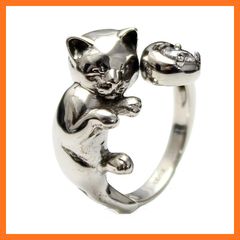 ANNA SUI アナスイ 黒猫 蝶モチーフ リング キャット 猫 指輪 - メルカリ