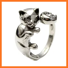 【新品】 猫 キャット ネコ エジプト シルバー９２５ リング 指輪 good vibrations グッドバイブレーション 0
