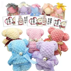 Un usual-store 退職 プチギフト ハンカチ ギフト お世話になりました タオルハンカチ 10個 セット 退職祝い 異動 引っ越し 挨拶 粗品 プレゼント 内祝い お返し ベアー (お世話になりました) 0