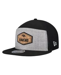 ニューエラ メンズ アクセサリー 帽子 New Era Mens GrayBlack Baltimore Ravens Cork Split Panel 9FIFTY Trucker Snapback
