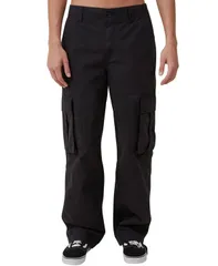コットンオン メンズ ボトムス カジュアルパンツ カーゴパンツ COTTON Mens Baggy Cargo Pants Black Ripstop ブラック