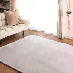 【数量限定】防臭 抗菌 防ダニ 滑り止め付 185×185cm オールシーズン 絨毯 床暖房 ラグ ラグ ホットカーペット対応 洗える ふわふわ肌触り 2畳 ラグマット フランネルラグ カーペット ライトグレー Colorsroomのサムネイル