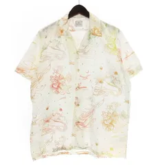 ピーエスポールスミス PS Paul Smith 総柄 シャツ 半袖 ホワイト M 250812E