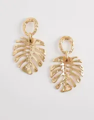 デザインビーロンドン レディース アクセサリー ピアス・イヤリング DesignB London statement palm leaf earrings GOLD ゴールド