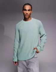 エイソス メンズ アウター ニット・セーター ASOS DESIGN oversized knit sweater and GREEN グリーンのサムネイル
