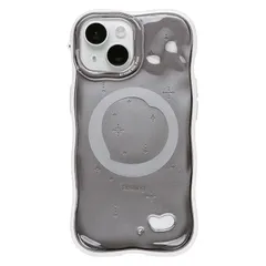 【新品】 iFace スマホケース iPhone 15/14/13 対応 BeBling 2 MagSynq MagSafe対応 ケース (ブラック) 【 耐衝撃 magsafe アイフォン ストラップホール付き 縁高 ウルウル キラキラ iPhone15 0