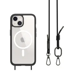 【新品】 【MagEasy】 iPhone15 対応 ケース ストラップ/MagSafe マグネット 付/耐衝撃 米軍 MIL規格 クリア 耐衝撃ケース 斜めがけ 首掛け 肩掛け スマホショルダー スマホストラップ 付 スマホケース [ Apple iPh 1