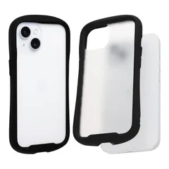【新品】 iFace Reflection Frost iPhone 15 ケース フロストクリア 強化ガラス (フロスト/ブラック)【指紋が目立ちにくい 黄変防止 すりガラス 半透明 曇りガラス アイフェイス アイフォン15 iphone15 用 カバー 1