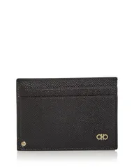 フェラガモ メンズ アクセサリー 財布 レザー Ferragamo Gancini Revival Leather ID Window Card Case Neroのサムネイル