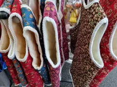 花柄 キルティング ベスト / ファー裏地